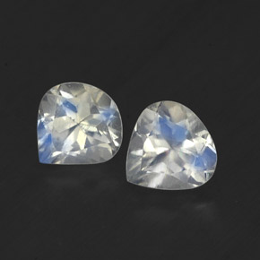 캐럿 천연 블루 화이트 레인보우 문스톤 보석, 배 모양, 5.2×5.1 mm, 투명한