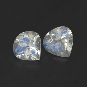 캐럿 천연 블루 화이트 레인보우 문스톤 보석, 배 모양, 5.2×5.1 mm, 투명한