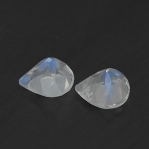 캐럿 천연 블루 화이트 레인보우 문스톤 보석, 배 모양, 5.2×5.1 mm, 투명한
