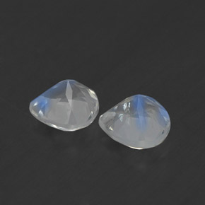 캐럿 천연 블루 화이트 레인보우 문스톤 보석, 배 모양, 5×5 mm, 투명한