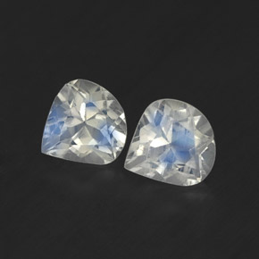캐럿 천연 블루 화이트 레인보우 문스톤 보석, 배 모양, 5.2×5.1 mm, 투명한