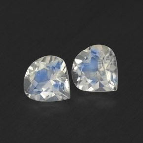 캐럿 천연 블루 화이트 레인보우 문스톤 보석, 배 모양, 5.2×5.1 mm, 투명한