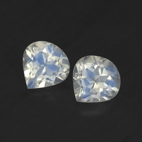캐럿 천연 블루 화이트 레인보우 문스톤 보석, 배 모양, 5.2×5 mm, 투명한