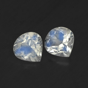 캐럿 천연 블루 화이트 레인보우 문스톤 보석, 배 모양, 5.2×5 mm, 투명한