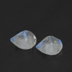 캐럿 천연 블루 화이트 레인보우 문스톤 보석, 배 모양, 5.2×5 mm, 투명한
