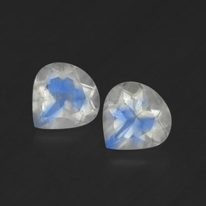 캐럿 천연 블루 화이트 레인보우 문스톤 보석, 배 모양, 5.1×5 mm, 투명한