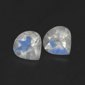 캐럿 천연 블루 화이트 레인보우 문스톤 보석, 배 모양, 5.1×5 mm, 투명한