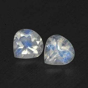 캐럿 천연 블루 화이트 레인보우 문스톤 보석, 배 모양, 5.2×5.1 mm, 투명한