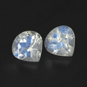 캐럿 천연 블루 화이트 레인보우 문스톤 보석, 배 모양, 5.2×5.1 mm, 투명한