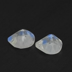캐럿 천연 블루 화이트 레인보우 문스톤 보석, 배 모양, 5.2×5.1 mm, 투명한