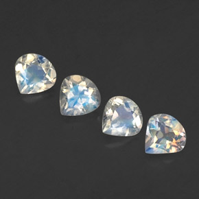 캐럿 천연 블루 화이트 레인보우 문스톤 보석, 배 모양, 4.9×4.8 mm, 투명한