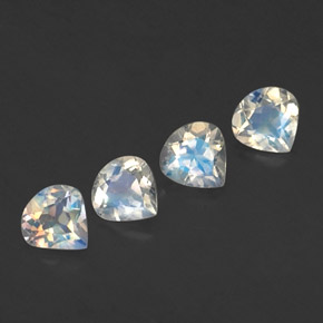 캐럿 천연 블루 화이트 레인보우 문스톤 보석, 배 모양, 4.9×4.8 mm, 투명한