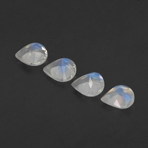 캐럿 천연 블루 화이트 레인보우 문스톤 보석, 배 모양, 4.9×4.8 mm, 투명한