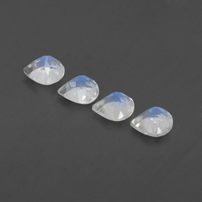 1.50캐럿 천연 블루 화이트 레인보우 문스톤 보석, 배 모양, 5.1×5.1 mm, 투명한
