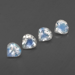 1.49캐럿 천연 블루 화이트 레인보우 문스톤 보석, 배 모양, 5.2×5.1 mm, 투명한