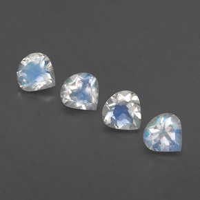1.49캐럿 천연 블루 화이트 레인보우 문스톤 보석, 배 모양, 5.2×5.1 mm, 투명한