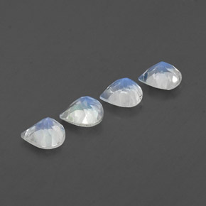 1.49캐럿 천연 블루 화이트 레인보우 문스톤 보석, 배 모양, 5.2×5.1 mm, 투명한