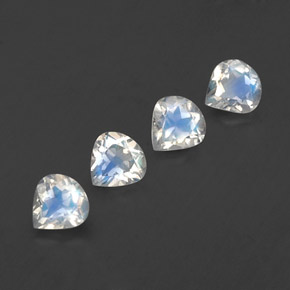 1.51캐럿 천연 블루 화이트 레인보우 문스톤 보석, 배 모양, 5.2×5 mm, 투명한