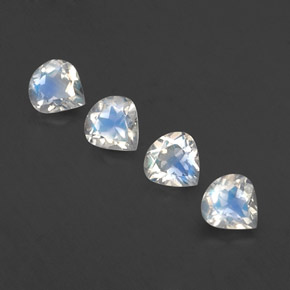 1.51캐럿 천연 블루 화이트 레인보우 문스톤 보석, 배 모양, 5.2×5 mm, 투명한