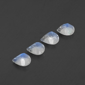 1.51캐럿 천연 블루 화이트 레인보우 문스톤 보석, 배 모양, 5.2×5 mm, 투명한