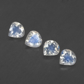 1.54캐럿 천연 블루 화이트 레인보우 문스톤 보석, 배 모양, 5.2×5.1 mm, 투명한