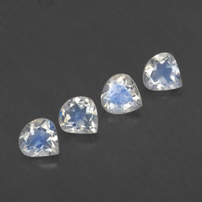 1.54캐럿 천연 블루 화이트 레인보우 문스톤 보석, 배 모양, 5.2×5.1 mm, 투명한
