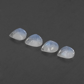 1.54캐럿 천연 블루 화이트 레인보우 문스톤 보석, 배 모양, 5.2×5.1 mm, 투명한