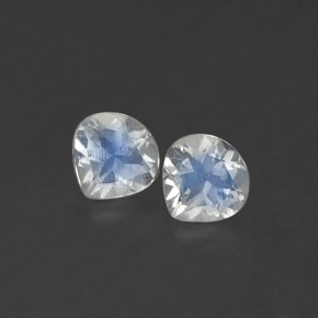 캐럿 천연 블루 화이트 레인보우 문스톤 보석, 배 모양, 4.9×4.8 mm, 투명한