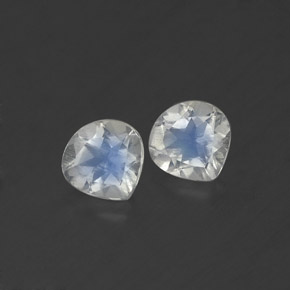 캐럿 천연 블루 화이트 레인보우 문스톤 보석, 배 모양, 4.9×4.8 mm, 투명한