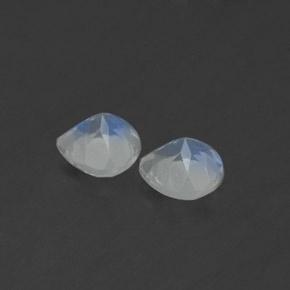 캐럿 천연 블루 화이트 레인보우 문스톤 보석, 배 모양, 4.9×4.8 mm, 투명한