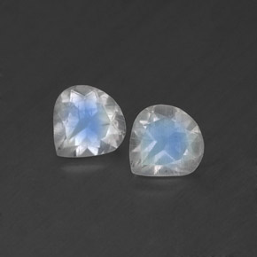 캐럿 천연 블루 화이트 레인보우 문스톤 보석, 배 모양, 5.1×5.1 mm, 투명한