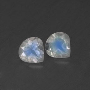 캐럿 천연 블루 화이트 레인보우 문스톤 보석, 배 모양, 5.1×5.1 mm, 투명한
