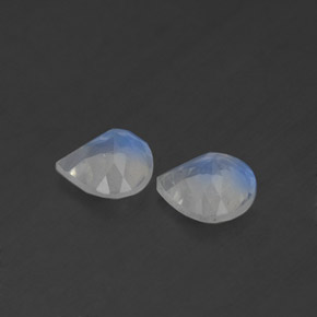 캐럿 천연 블루 화이트 레인보우 문스톤 보석, 배 모양, 5.1×5.1 mm, 투명한