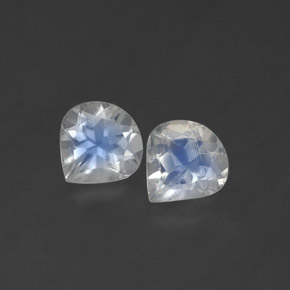 캐럿 천연 블루 화이트 레인보우 문스톤 보석, 배 모양, 5.2×5.1 mm, 투명한