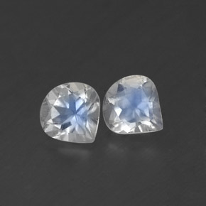 캐럿 천연 블루 화이트 레인보우 문스톤 보석, 배 모양, 5.2×5.1 mm, 투명한