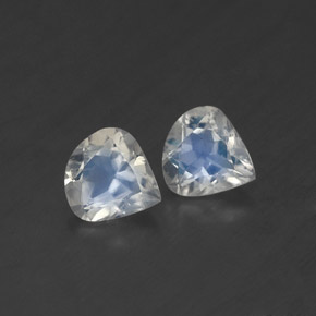 캐럿 천연 블루 화이트 레인보우 문스톤 보석, 배 모양, 5.1×4.9 mm, 투명한