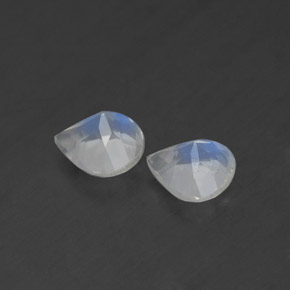 캐럿 천연 블루 화이트 레인보우 문스톤 보석, 배 모양, 5.1×4.9 mm, 투명한