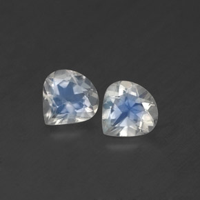 캐럿 천연 블루 화이트 레인보우 문스톤 보석, 배 모양, 5.1×5.1 mm, 투명한
