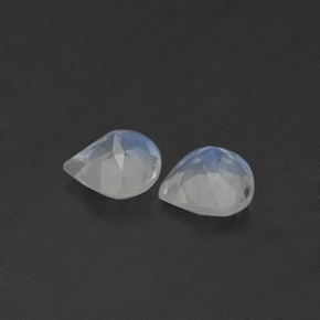 캐럿 천연 블루 화이트 레인보우 문스톤 보석, 배 모양, 5.1×5.1 mm, 투명한