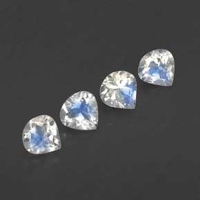 캐럿 천연 블루 화이트 레인보우 문스톤 보석, 배 모양, 5.2×5 mm, 투명한