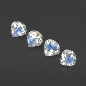 캐럿 천연 블루 화이트 레인보우 문스톤 보석, 배 모양, 5.2×5 mm, 투명한