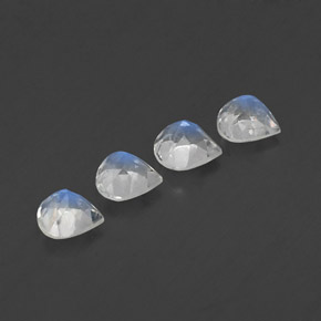 캐럿 천연 블루 화이트 레인보우 문스톤 보석, 배 모양, 5.2×5 mm, 투명한