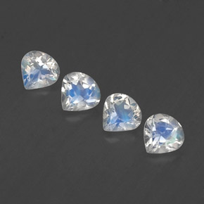 1.49캐럿 천연 블루 화이트 레인보우 문스톤 보석, 배 모양, 5.1×5.1 mm, 투명한
