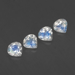 1.49캐럿 천연 블루 화이트 레인보우 문스톤 보석, 배 모양, 5.1×5.1 mm, 투명한