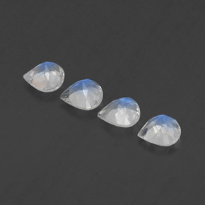 1.49캐럿 천연 블루 화이트 레인보우 문스톤 보석, 배 모양, 5.1×5.1 mm, 투명한