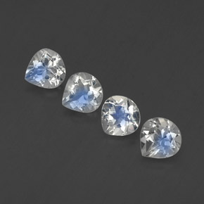 1.64캐럿 천연 푸르스름한 화이트 레인보우 문스톤 보석, 배 모양, 5.1×4.9 mm, 투명한