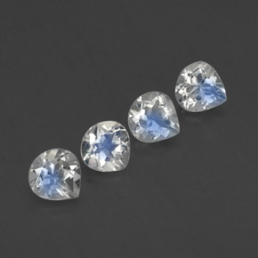1.64캐럿 천연 푸르스름한 화이트 레인보우 문스톤 보석, 배 모양, 5.1×4.9 mm, 투명한