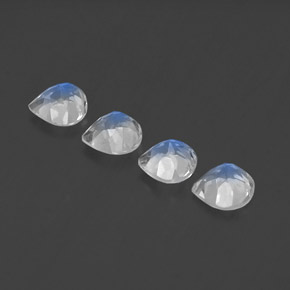 1.64캐럿 천연 푸르스름한 화이트 레인보우 문스톤 보석, 배 모양, 5.1×4.9 mm, 투명한