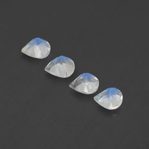 1.37캐럿 천연 푸르스름한 화이트 레인보우 문스톤 보석, 배 모양, 5×4.9 mm, 투명한