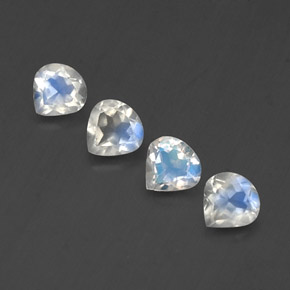 캐럿 천연 블루 화이트 레인보우 문스톤 보석, 배 모양, 5.1×5.1 mm, 투명한
